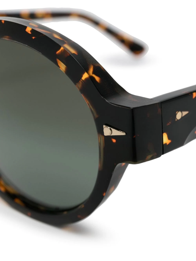 Shop Ahlem Tortoiseshell-effect Round Sunglasses In Braun