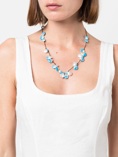 Shop Panconesi Vacanza Pearl Necklace In Blau