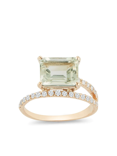 Mateo 14kt Yellow Gold Diamond Amethyst Point Of Focus Ring In Gold