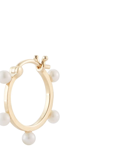 Mateo 14kt Yellow Gold Small Pearl Dot Hoops In Gold