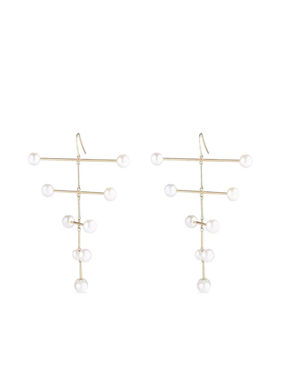 Mateo 14kt Yellow Gold Blizzard Pearl Mobile Earrings In Gold