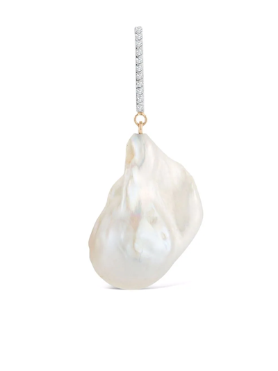 Mateo 14kt Yellow Gold One-of-a-kind Baroque Pearl And Diamond Earrings In Gold