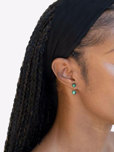 Mateo 14kt Yellow Gold Malachite Ear Jacket Earrings In Gold