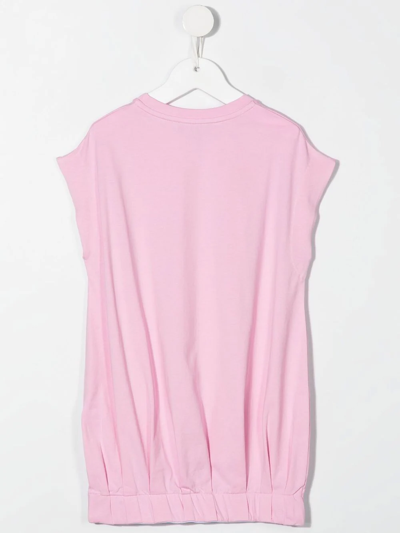 Dkny Pink Branded Graphic Print T-shirt Dress In Pink