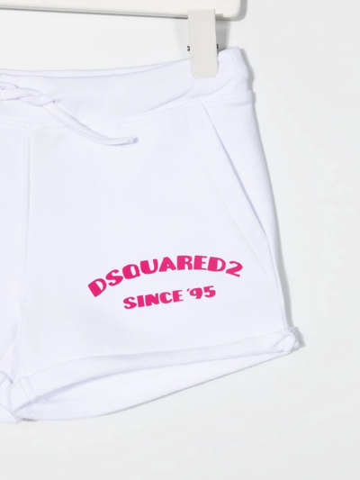 Shop Dsquared2 Logo-print Track Shorts In White