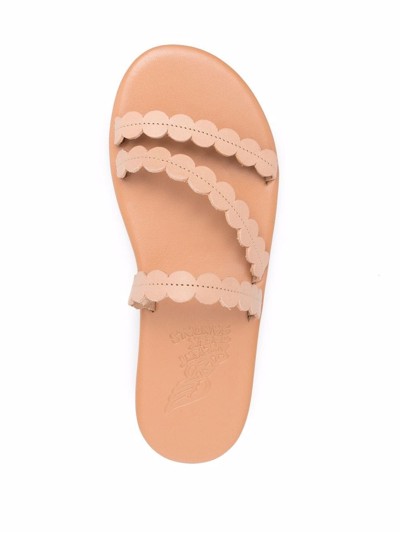 Ancient Greek Sandals Leather Slip On Sandals In Neutrals
