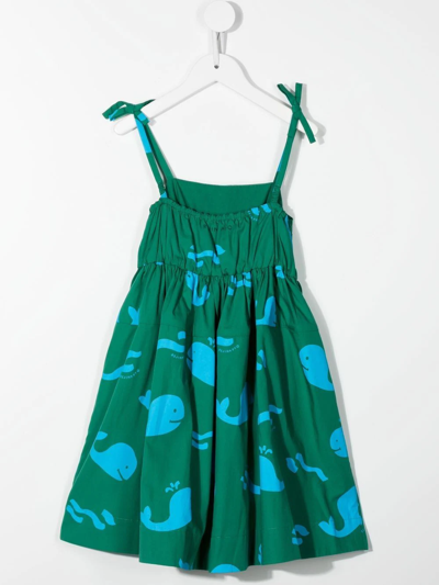 Shop Rejina Pyo Esme Whale-print Organic Cotton Dress In Green