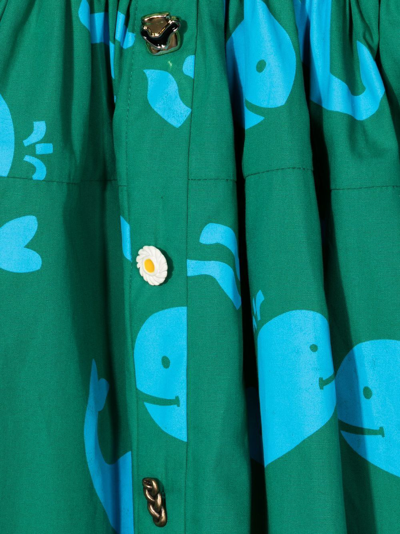 Shop Rejina Pyo Esme Whale-print Organic Cotton Dress In Green