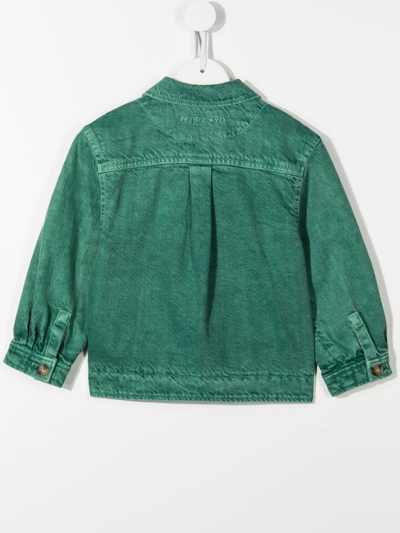 Shop Rejina Pyo Riley Logo-patch Recycled Cotton Jacket In Green