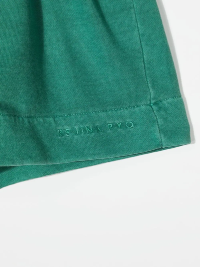 Shop Rejina Pyo Miki Organic Cotton Track Shorts In Green