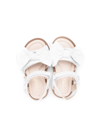 Shop Florens Leather Bow Touch-strap Sandals In White