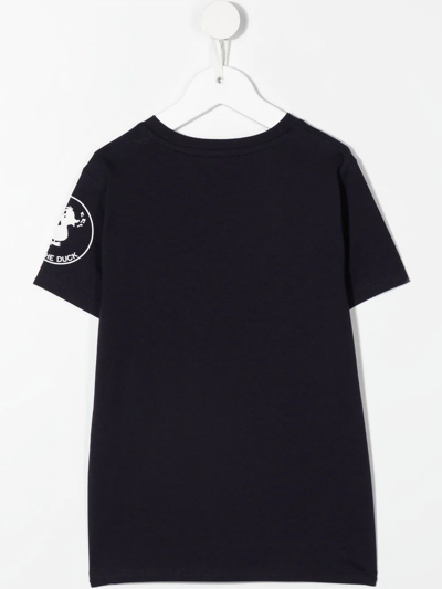 Save The Duck Logo-print Organic Cotton T-shirt In Blue