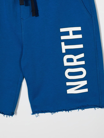Shop North Sails Teen Logo-print Cotton Shorts In Blue