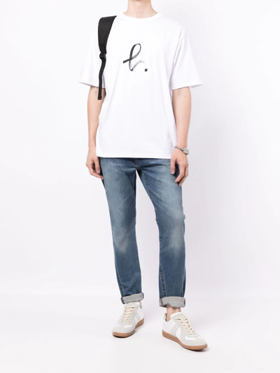 Shop Agnès B. Chris B-motif T-shirt In White