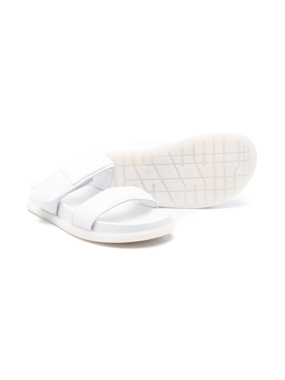 Shop Mm6 Maison Margiela Teen Touch-strap Leather Sandals In White