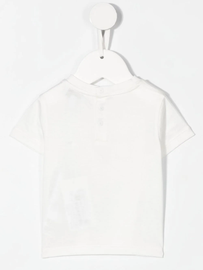 Shop Emporio Armani Embroidered-logo T-shirt In White