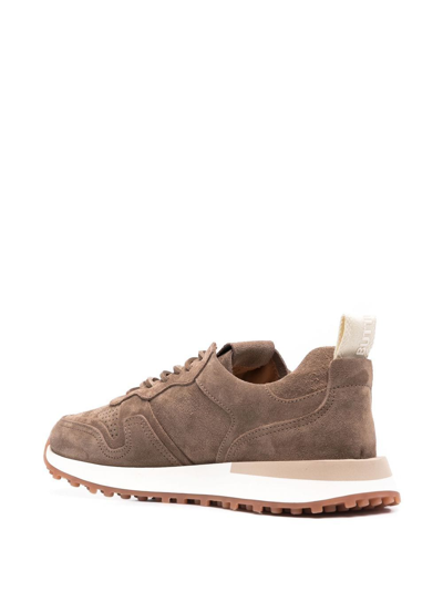 Shop Buttero Perforated-detail Low-top Sneakers In Brown