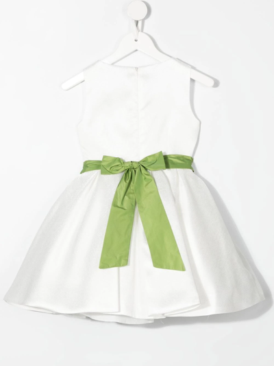 Shop Colorichiari Floral-appliqué Sleeveless Dress In White