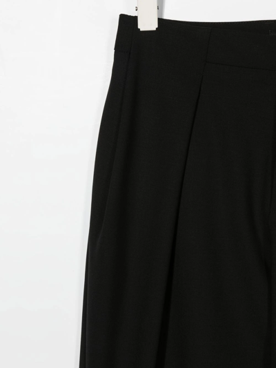 Shop Balmain Teen Straight-leg Pleated Trousers In Black