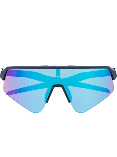 Shop Oakley Visor-lens Sunglasses In Blue