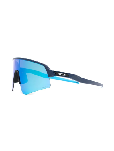 Shop Oakley Visor-lens Sunglasses In Blue