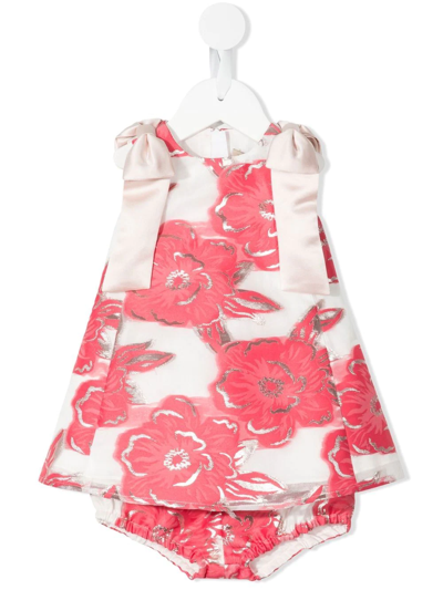 Shop Hucklebones London Floral-print Flared Dress In Pink