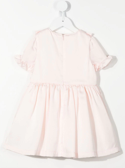 Shop Hucklebones London Bow-detail Flared Dress In Pink