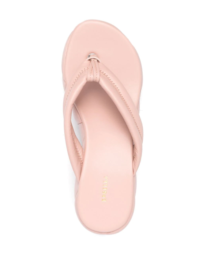 Le Silla Square Quilted Platform Sandals In Pink