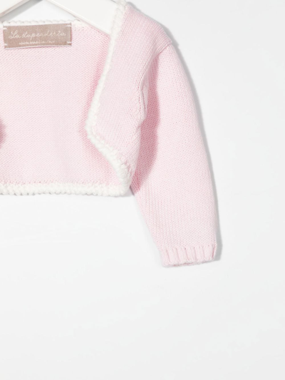 Shop La Stupenderia Knitted Cotton Cardigan In Pink