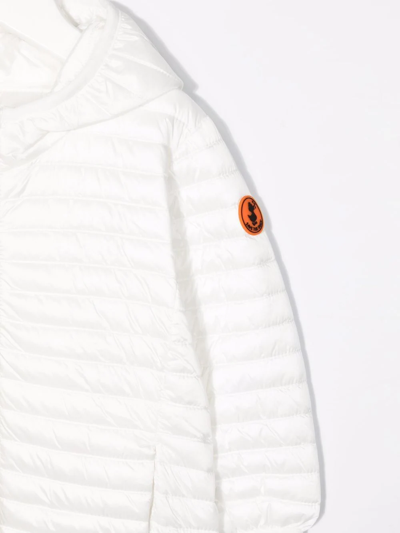 Shop Save The Duck Logo-patch Hooded Puffer Jacket In White
