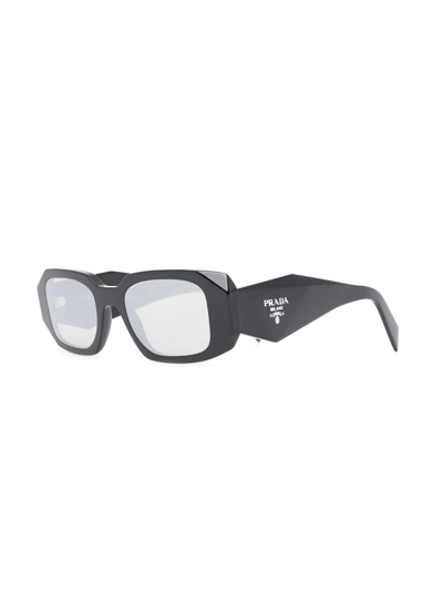 Shop Prada Logo-arm Detail Sunglasses In Black