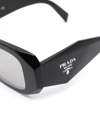 Shop Prada Logo-arm Detail Sunglasses In Black