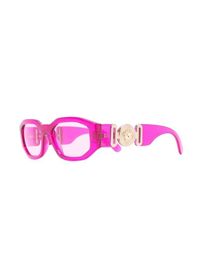 Shop Versace Medusa-detail Sunglasses In Pink