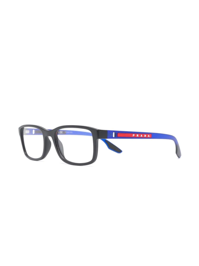 Shop Prada Rectangular-frame Glasses In Blue