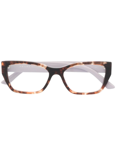 Shop Prada Wayfarer-frame Glasses In Brown