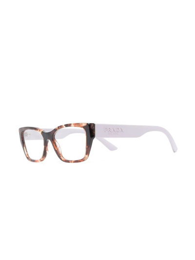 Shop Prada Wayfarer-frame Glasses In Brown