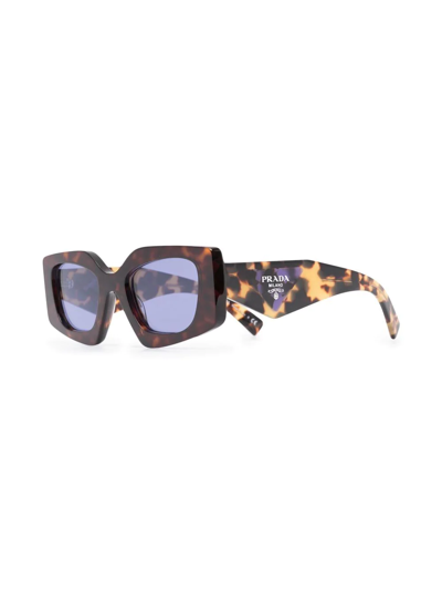 Shop Prada Square-frame Sunglasses In Brown