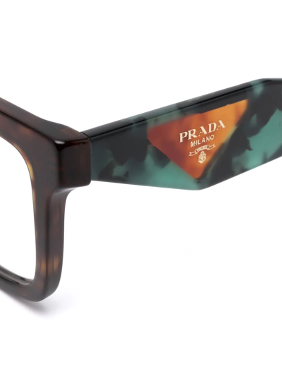 Shop Prada Square-frame Glasses In Brown