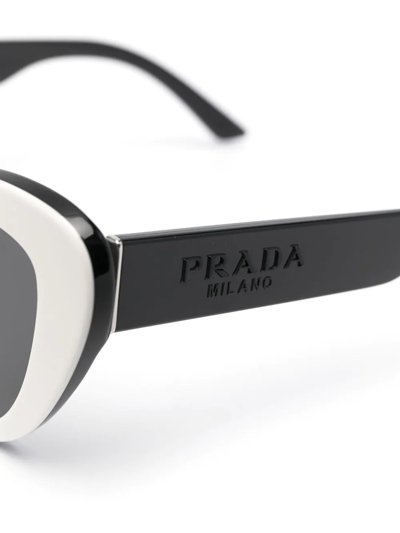 Shop Prada Cat-eye Frame Sunglasses In White
