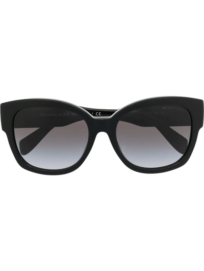 Shop Michael Kors Oversize Rounded Sunglasses In Black