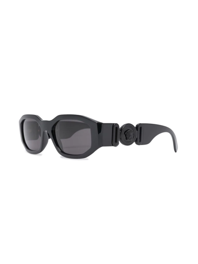 Shop Versace Square-frame Sunglasses In Black