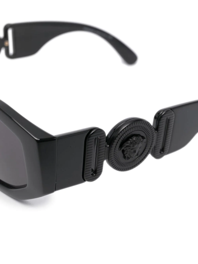 Shop Versace Square-frame Sunglasses In Black