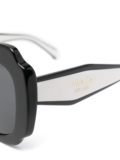 Shop Prada Oversized-frame Sunglasses In White