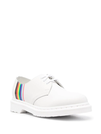 Shop Dr. Martens' Rainbow Stripe-print Lace-up Oxfords In White