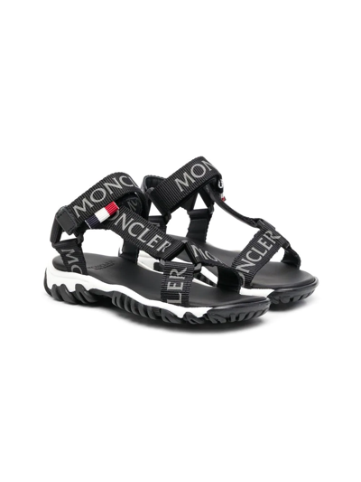 Shop Moncler Logo-print Strap Sandals In Black