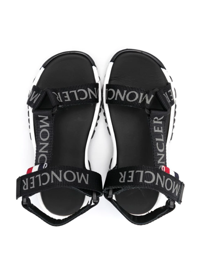 Shop Moncler Logo-print Strap Sandals In Black