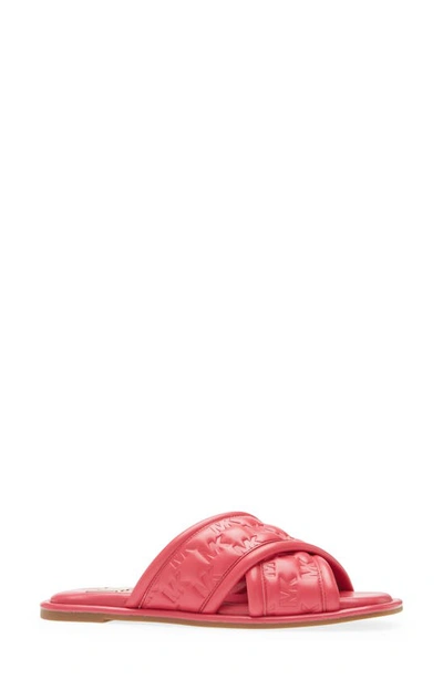 Shop Michael Michael Kors Gideon Slide Sandal In Rubin Red