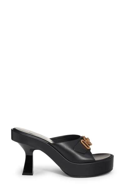 Shop Versace First Line Medusa Biggie Platform Slide Sandal In Black-versace Gold