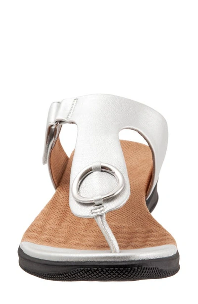 Shop Softwalk Talara Leather Sandal In Silver Metallic Laser