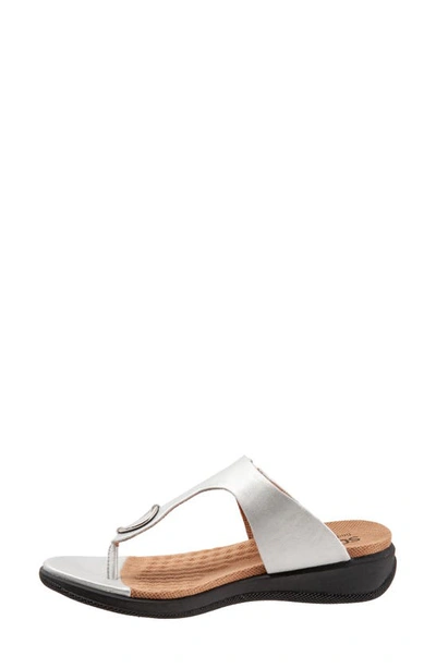Shop Softwalk ® Talara Leather Sandal In Silver Metallic Laser